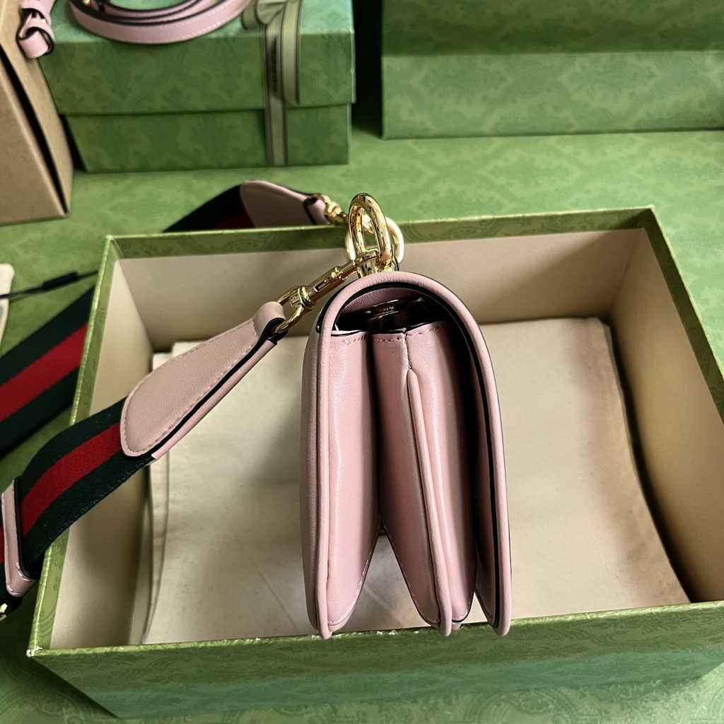 Gucci ‎698643 Blondie mini bag in cuir leather pink