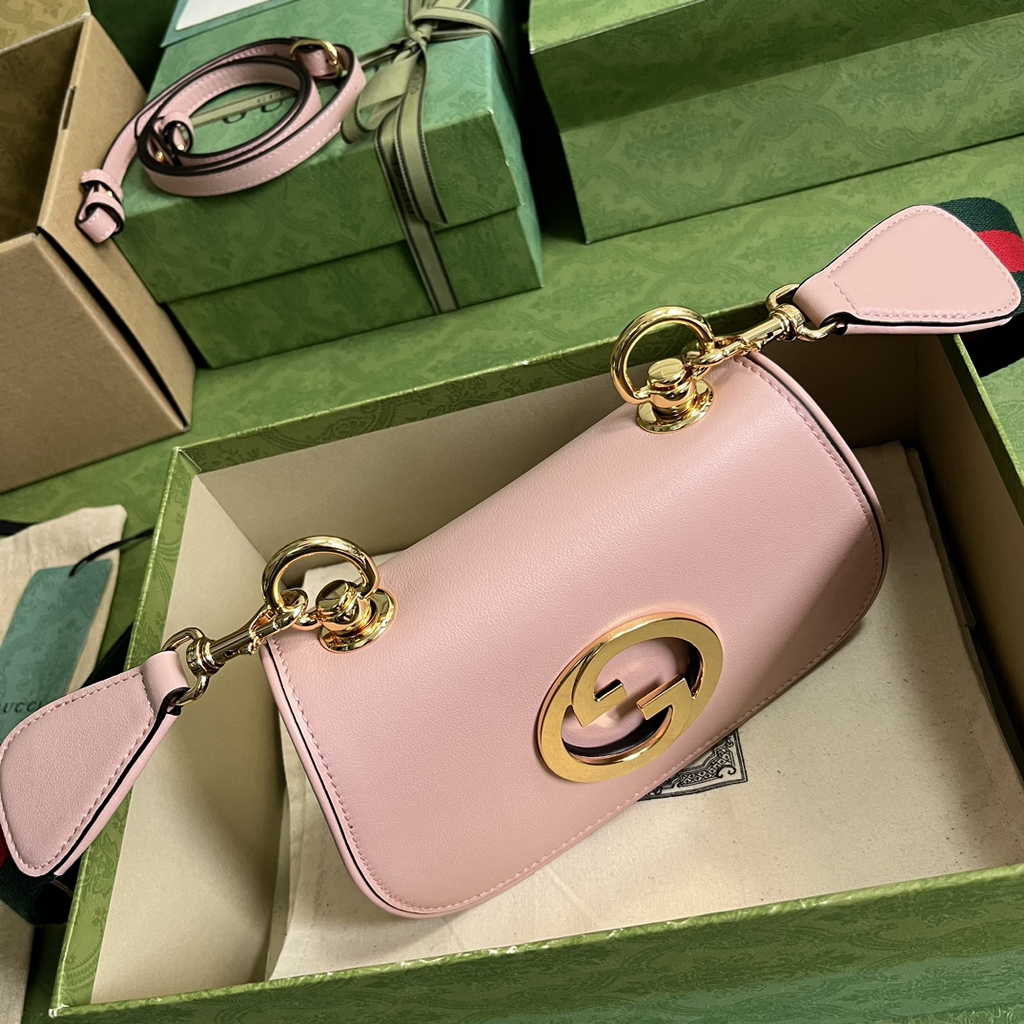 Gucci ‎698643 Blondie mini bag in cuir leather pink