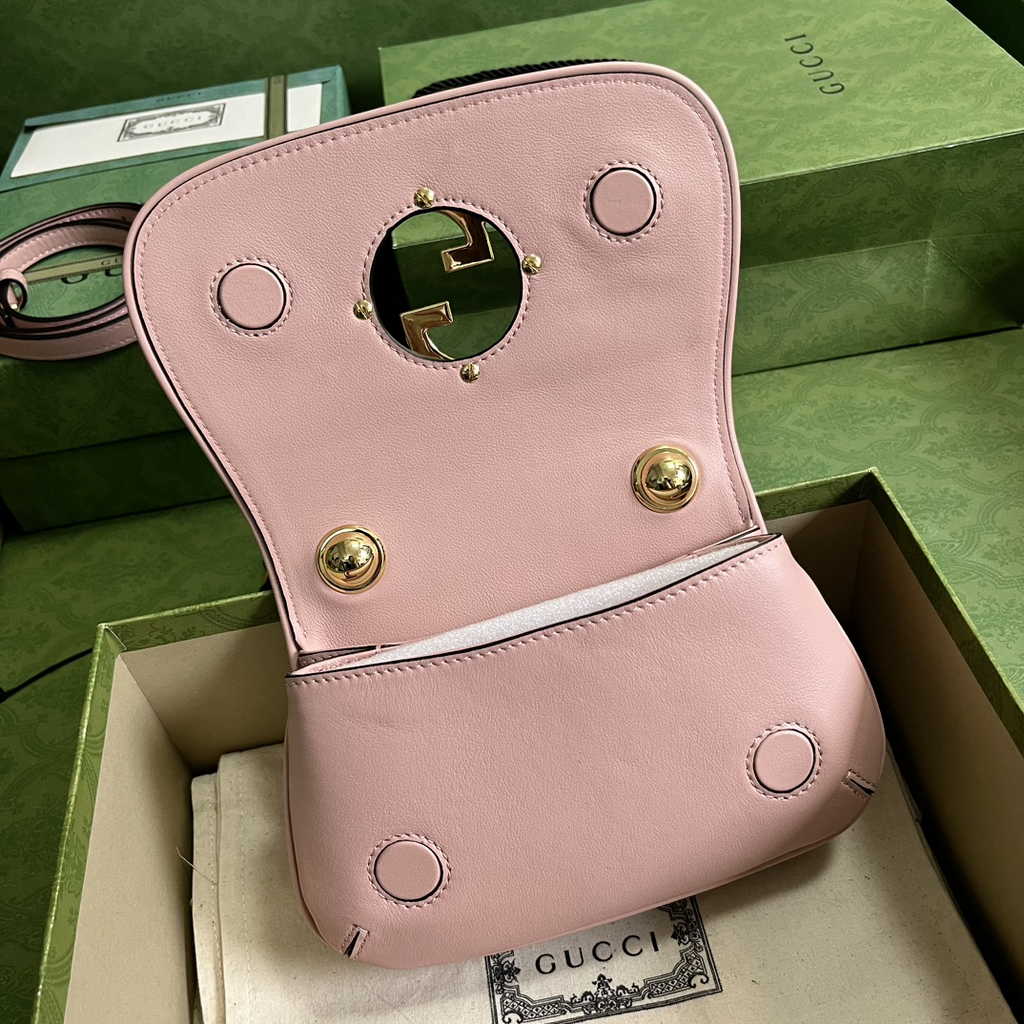Gucci ‎698643 Blondie mini bag in cuir leather pink