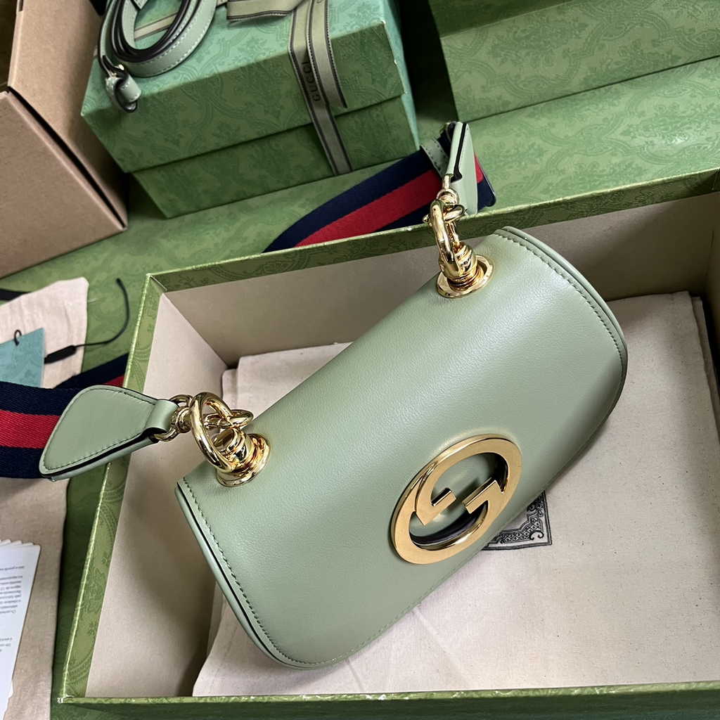 Gucci ‎698643 Blondie mini bag in cuir leather light green