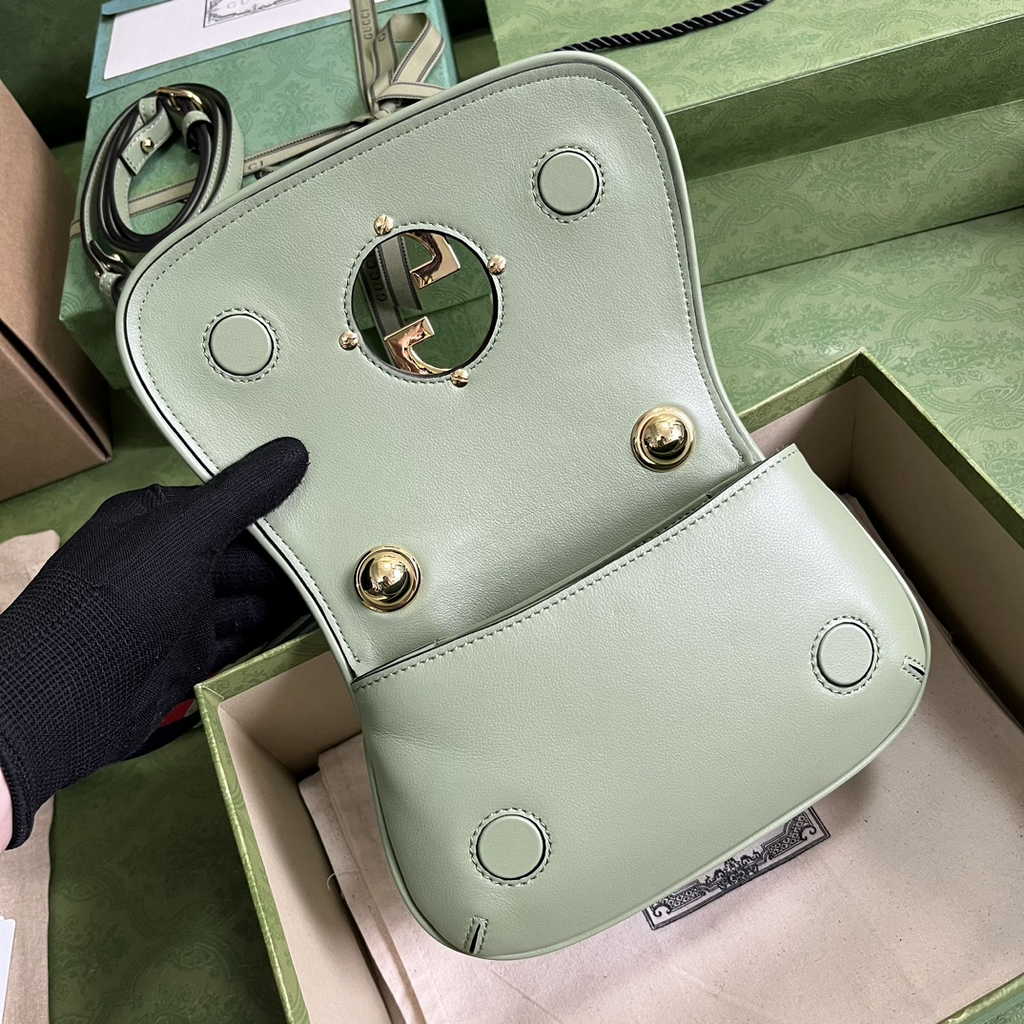 Gucci ‎698643 Blondie mini bag in cuir leather light green