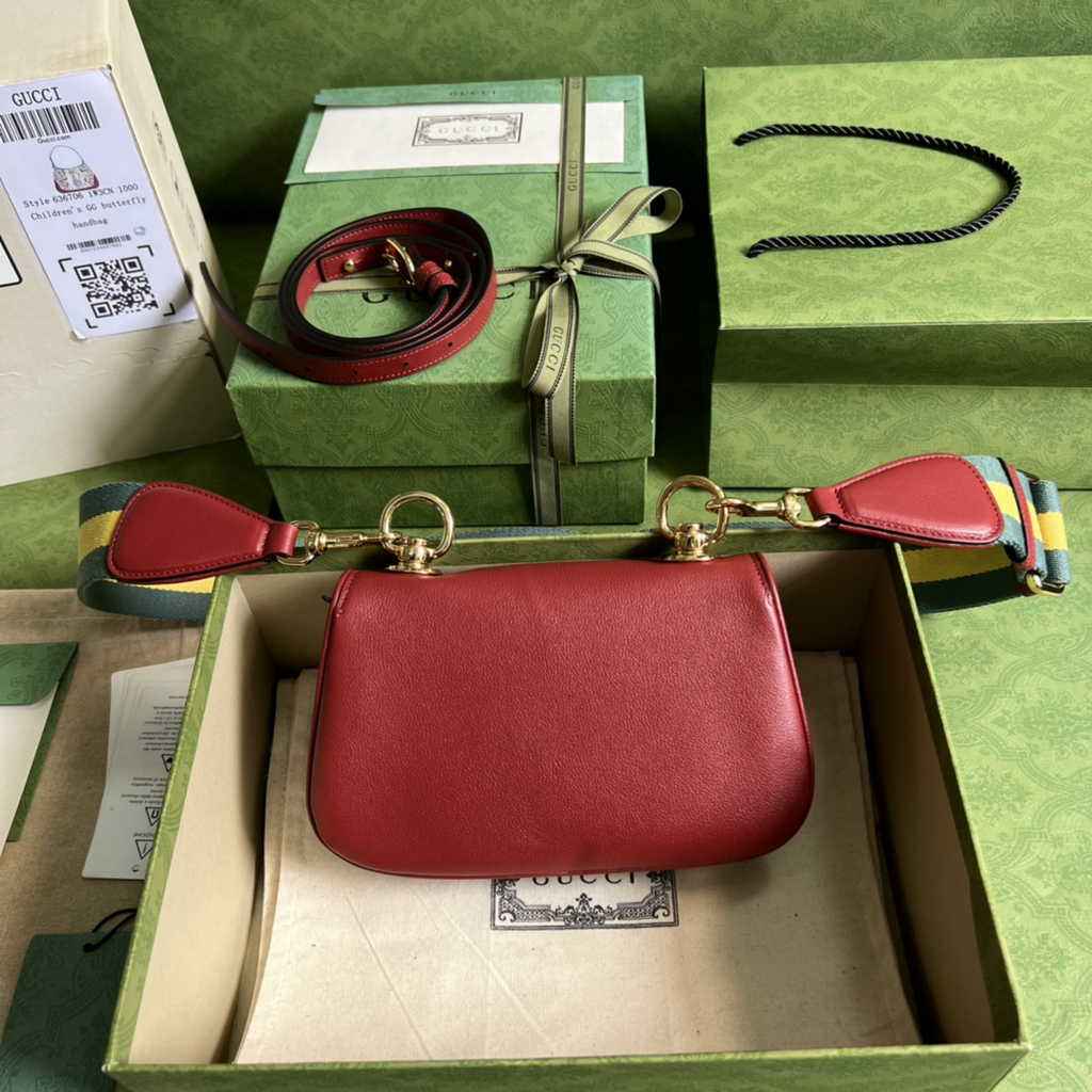 Gucci ‎698643 Blondie mini bag in cuir leather red