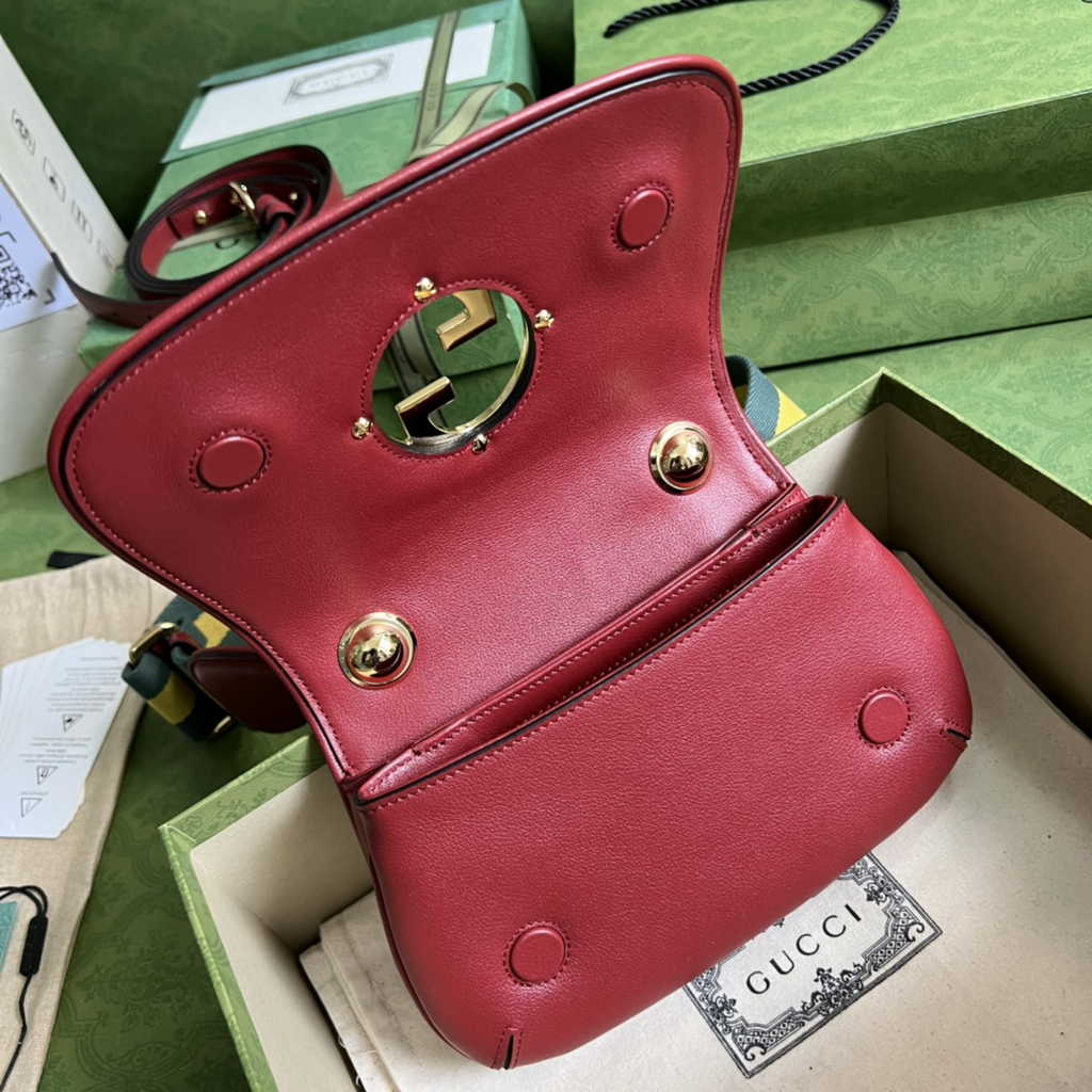 Gucci ‎698643 Blondie mini bag in cuir leather red