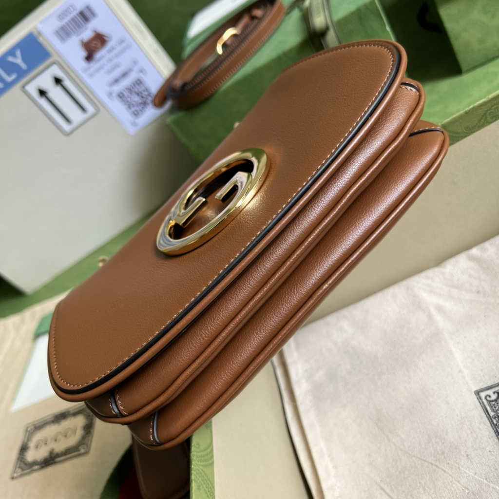 Gucci ‎698643 Blondie mini bag in cuir leather brown