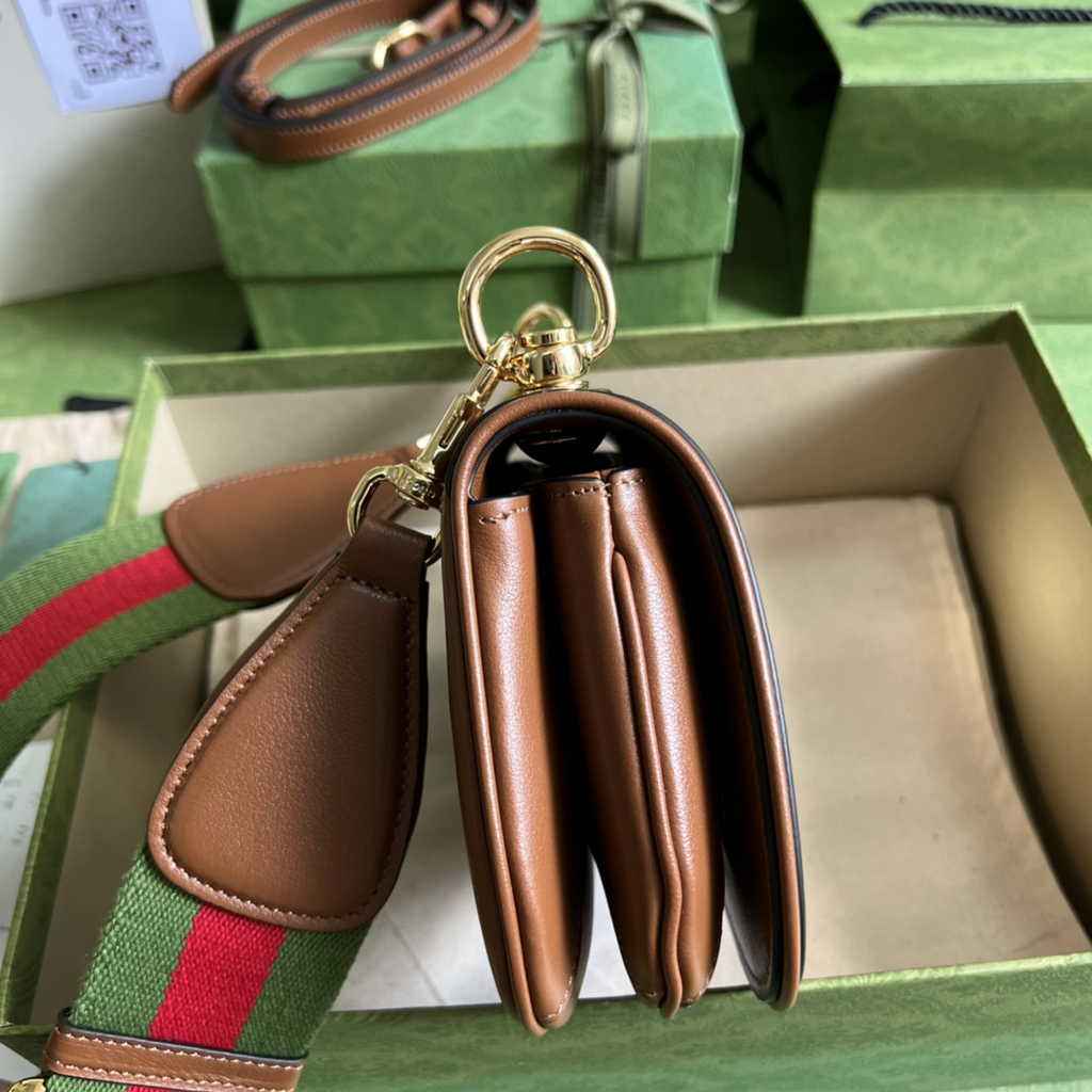 Gucci ‎698643 Blondie mini bag in cuir leather brown