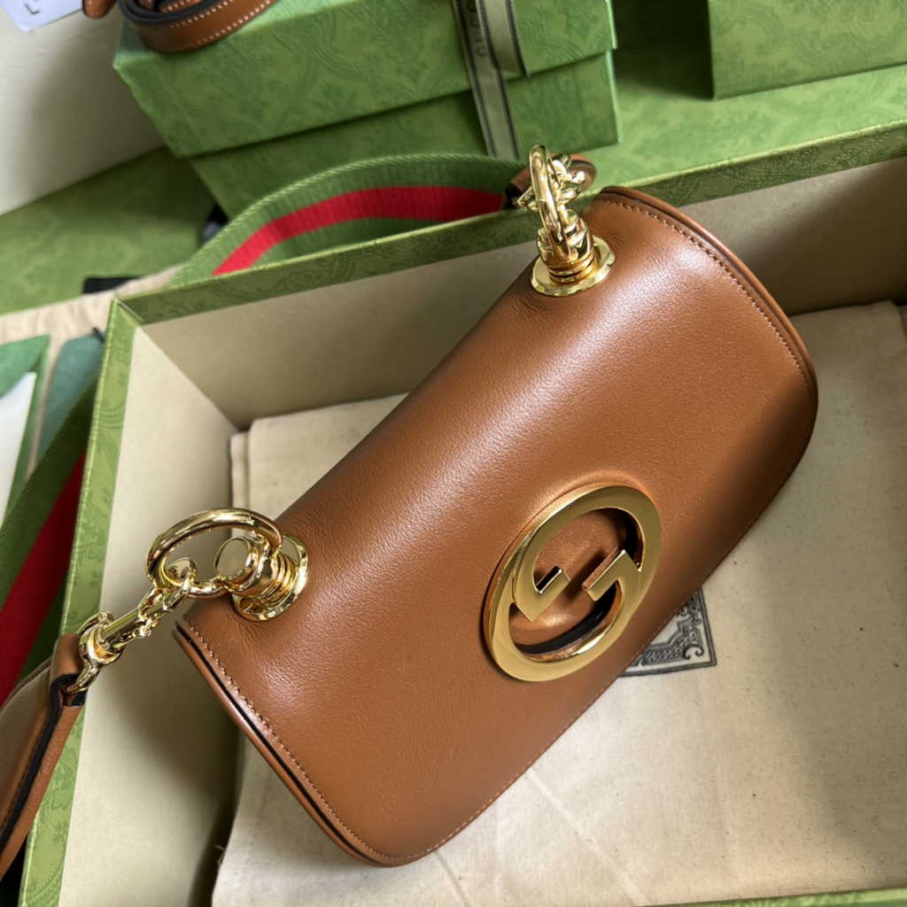 Gucci ‎698643 Blondie mini bag in cuir leather brown