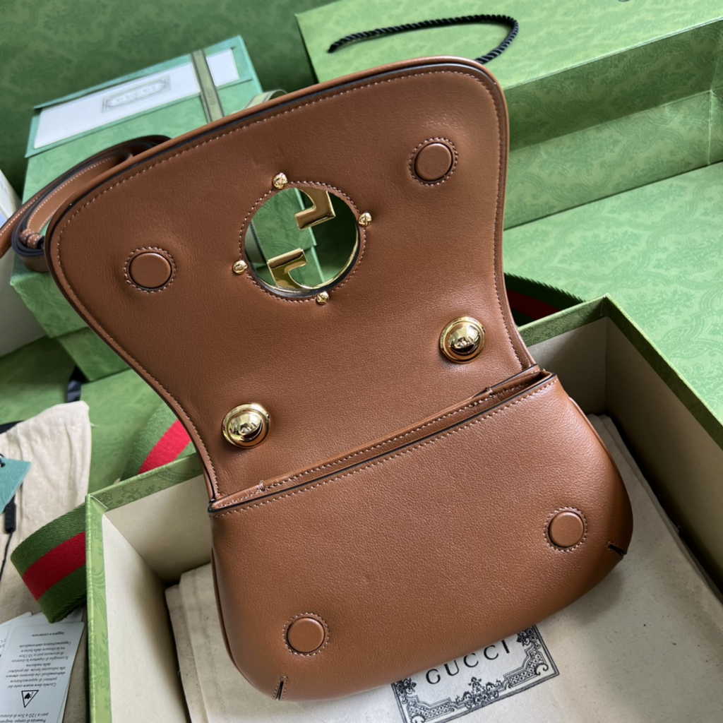 Gucci ‎698643 Blondie mini bag in cuir leather brown