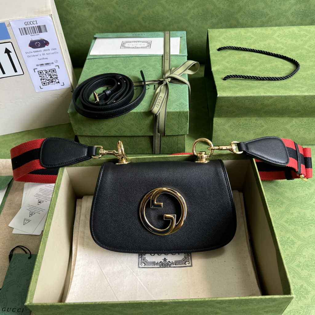 Gucci ‎698643 Blondie mini bag in cuir leather Black