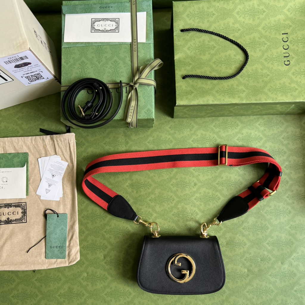 Gucci ‎698643 Blondie mini bag in cuir leather Black