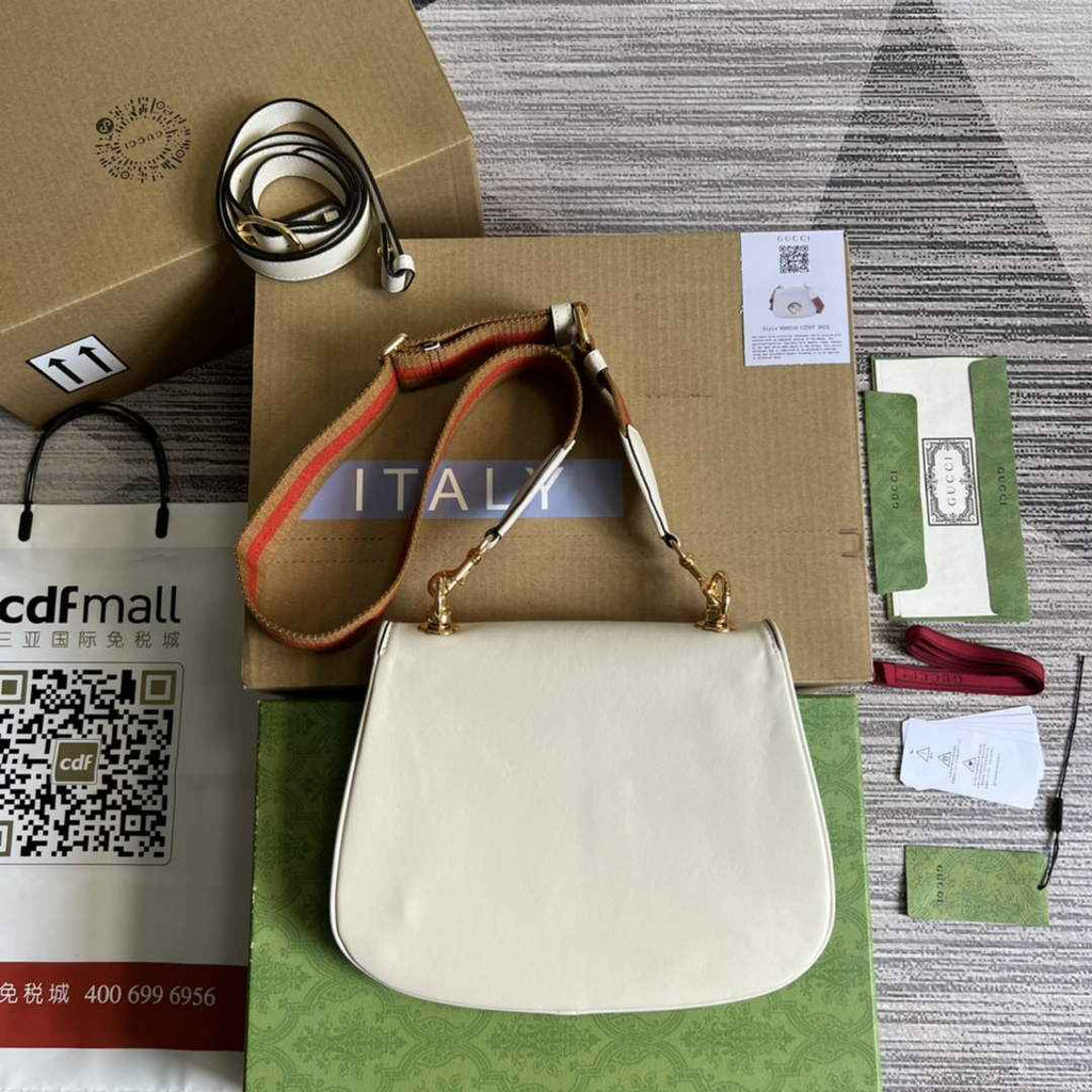 Gucci 699210 Blondie medium bag white leather