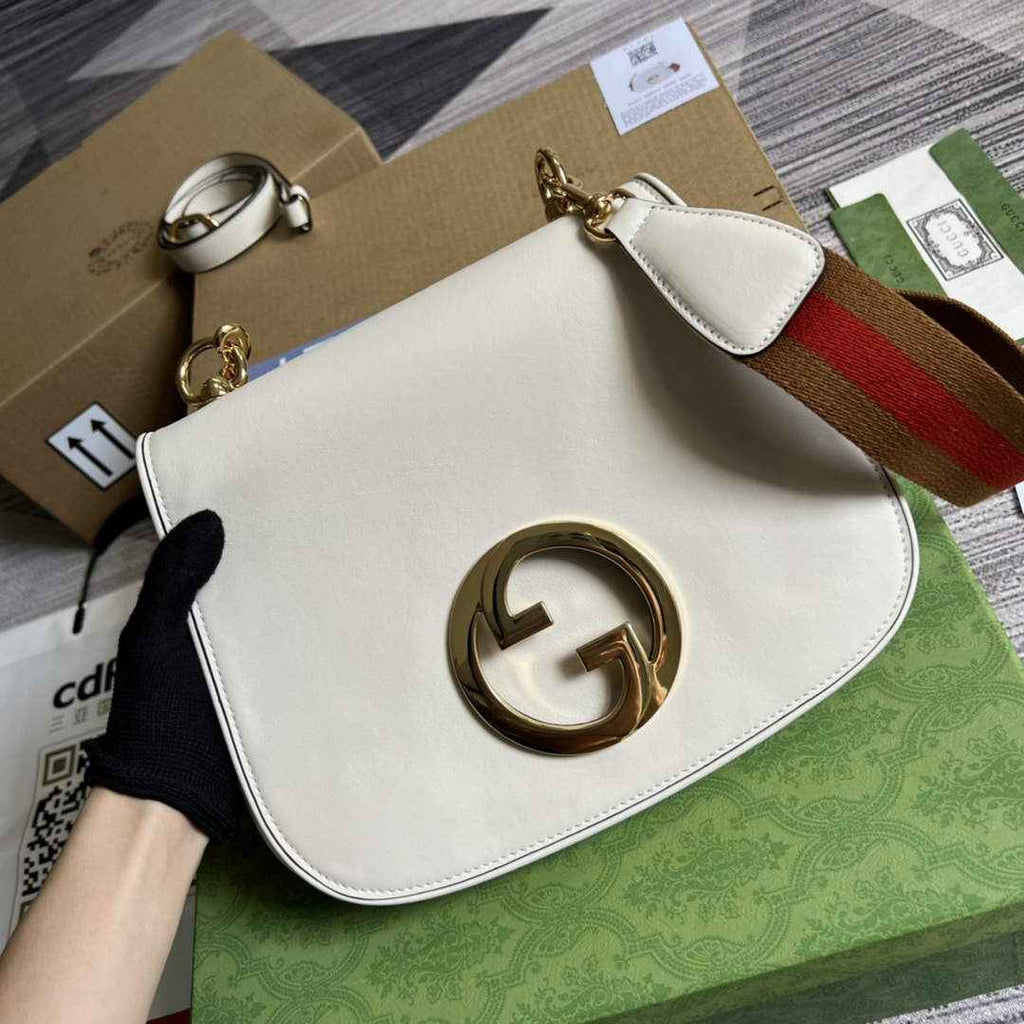 Gucci 699210 Blondie medium bag white leather
