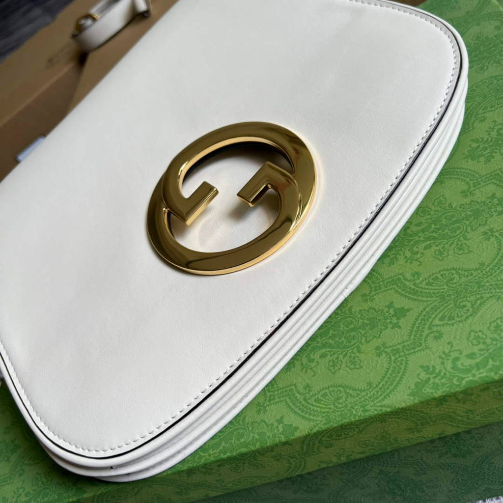 Gucci 699210 Blondie medium bag white leather