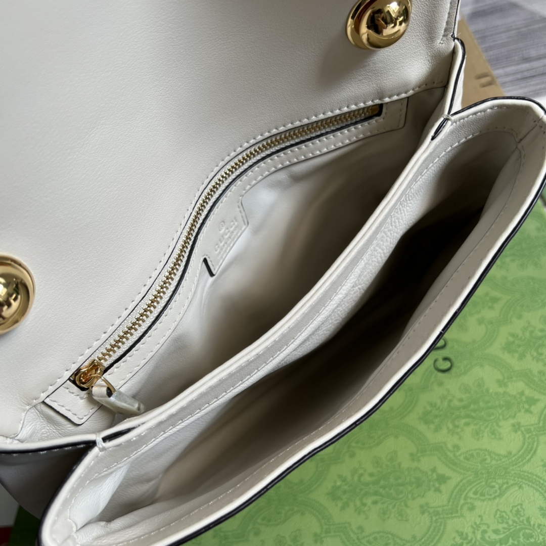 Gucci 699210 Blondie medium bag white leather