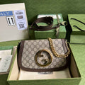 Gucci 699268 Blondie shoulder bag Brown GG Supreme canvas