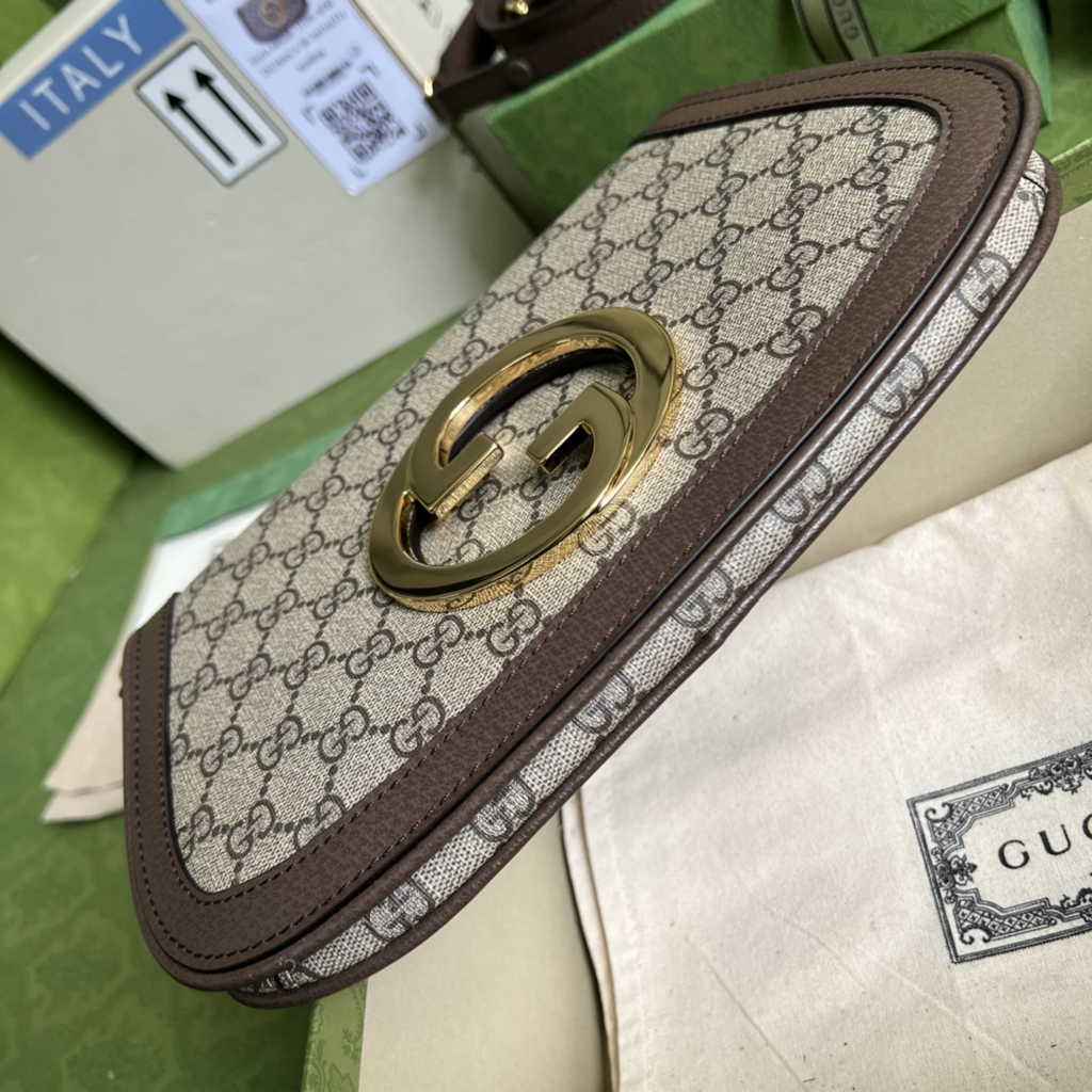 Gucci 699268 Blondie shoulder bag Brown GG Supreme canvas