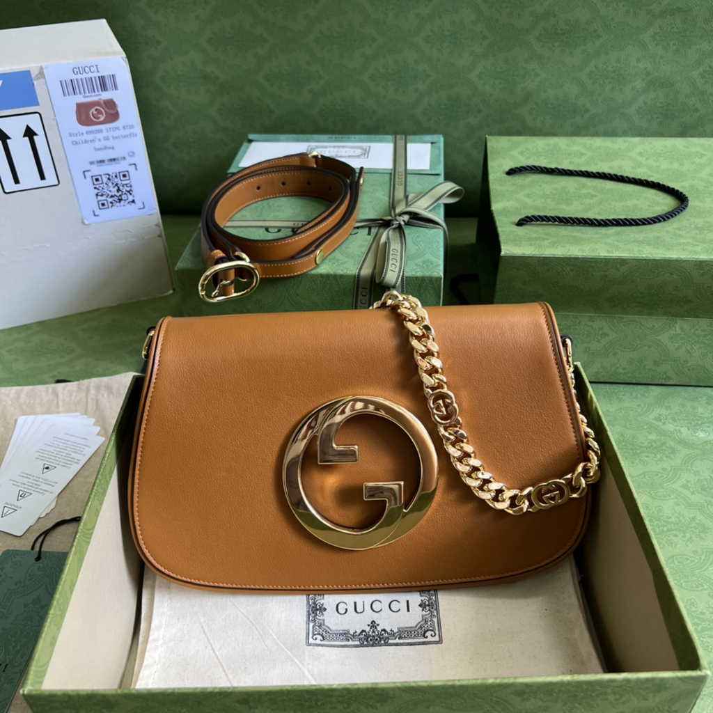 Gucci 699268 Blondie shoulder bag tan leather