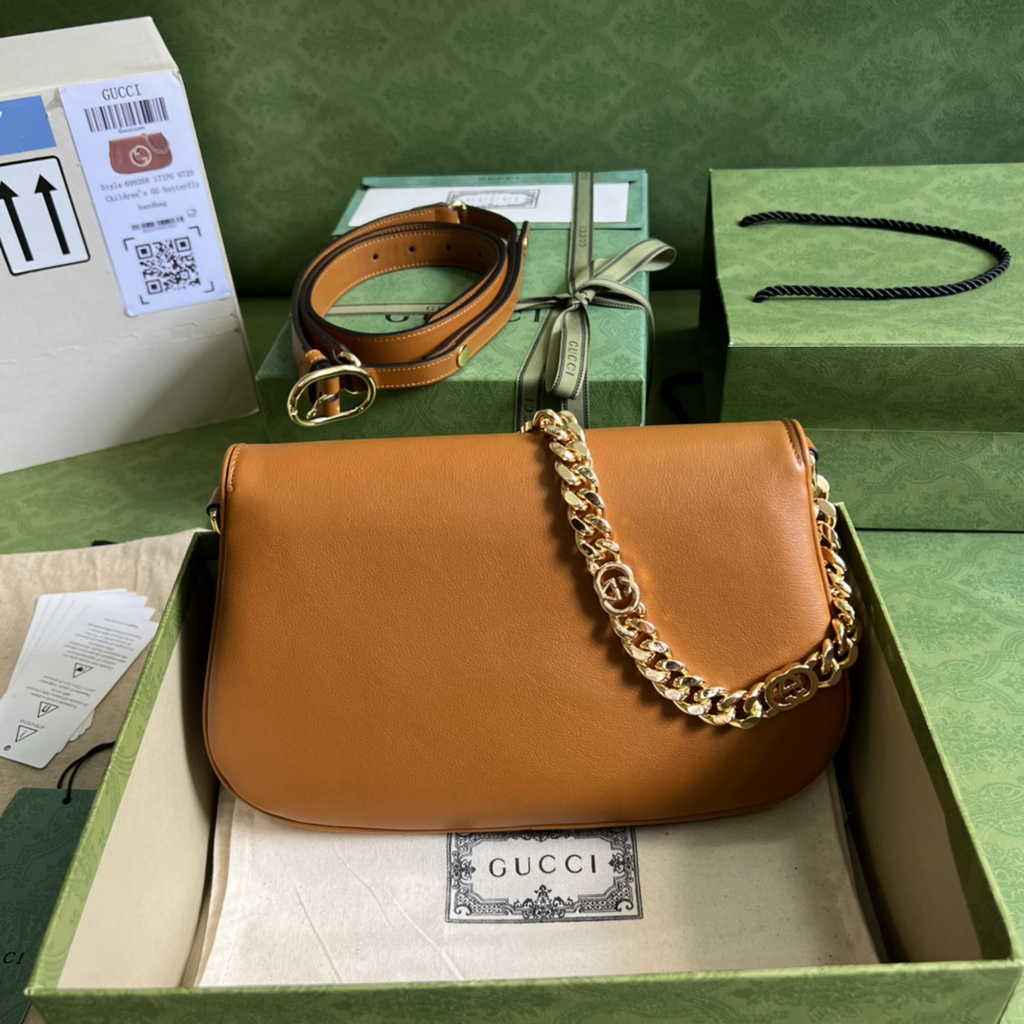 Gucci 699268 Blondie shoulder bag tan leather