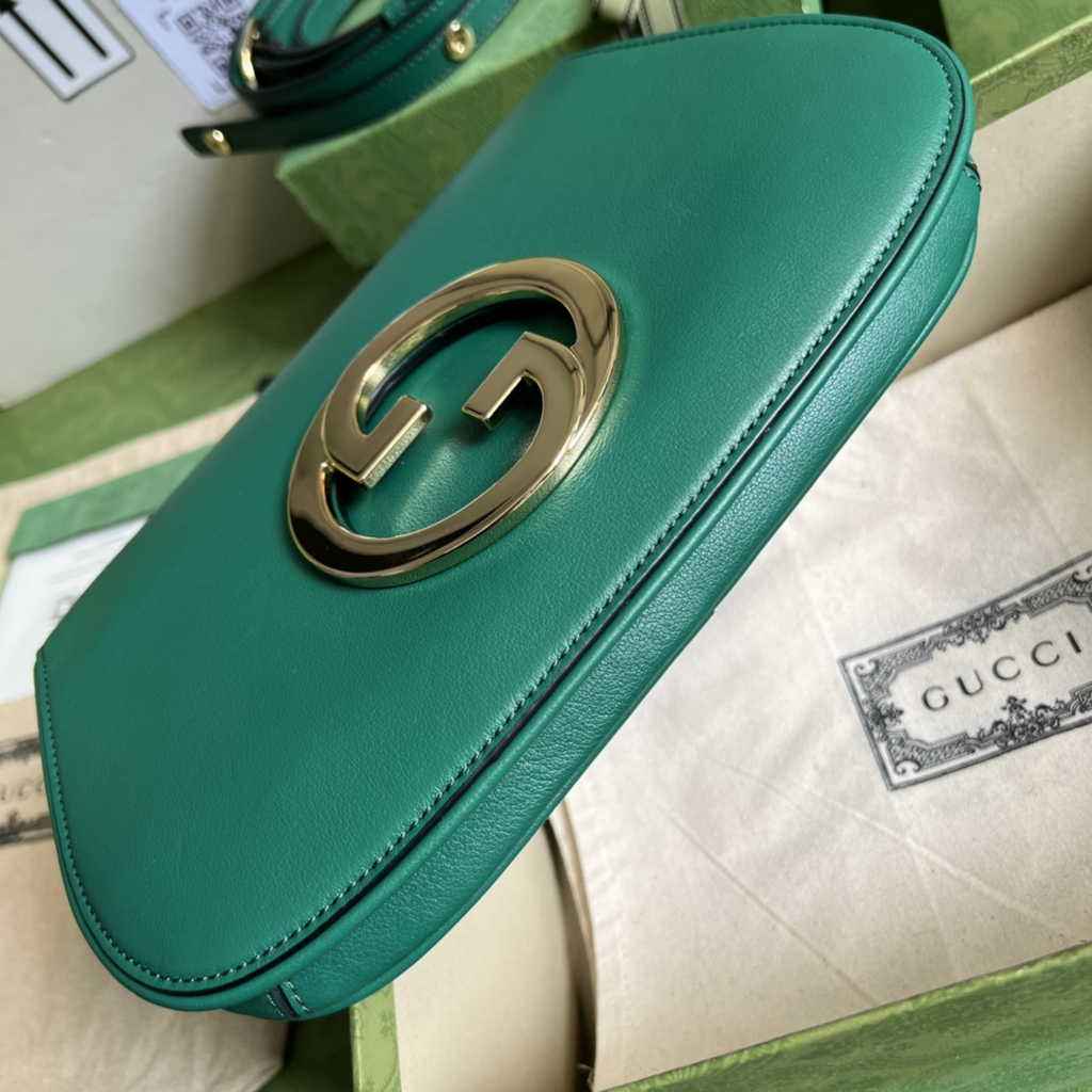 Gucci 699268 Blondie shoulder bag green leather