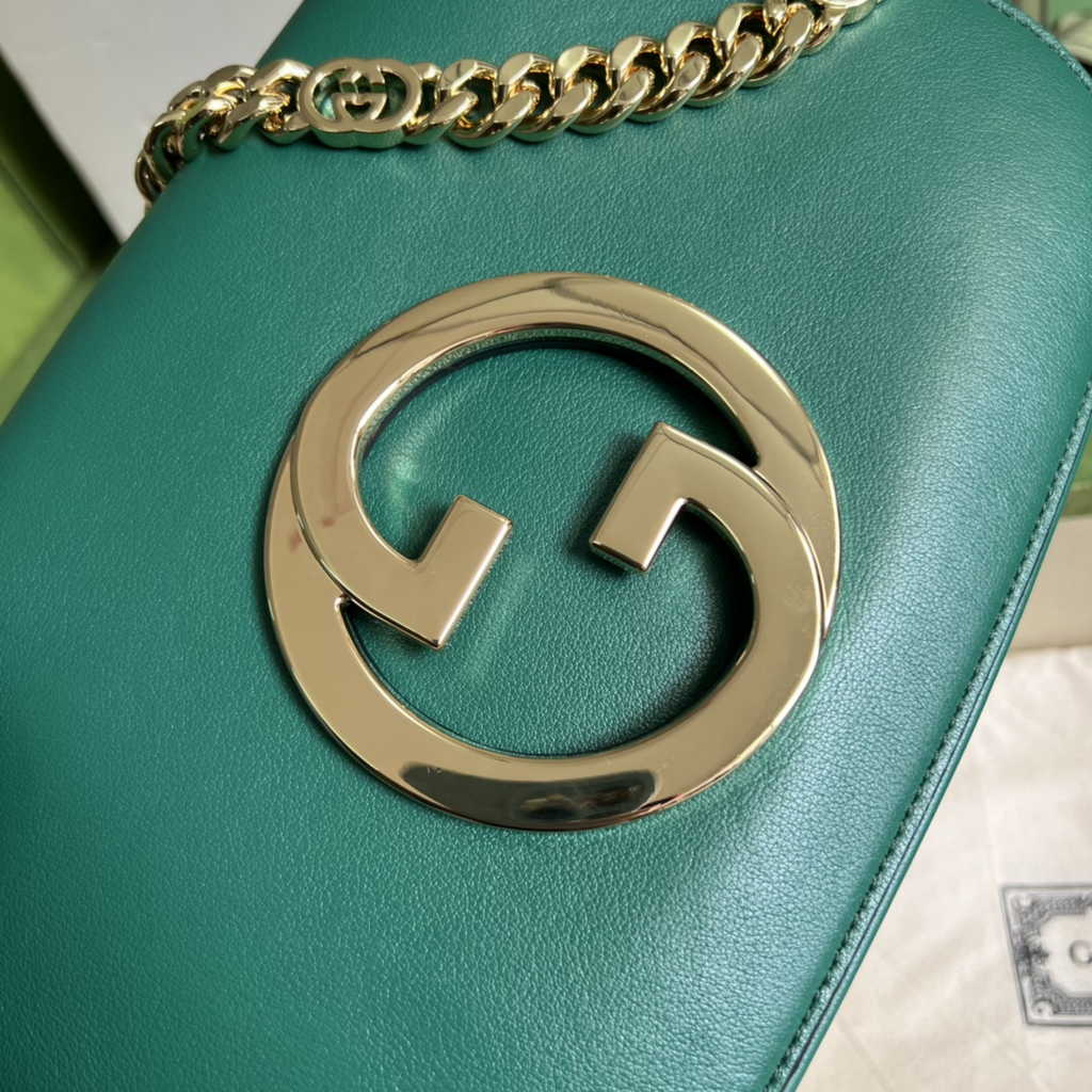 Gucci 699268 Blondie shoulder bag green leather
