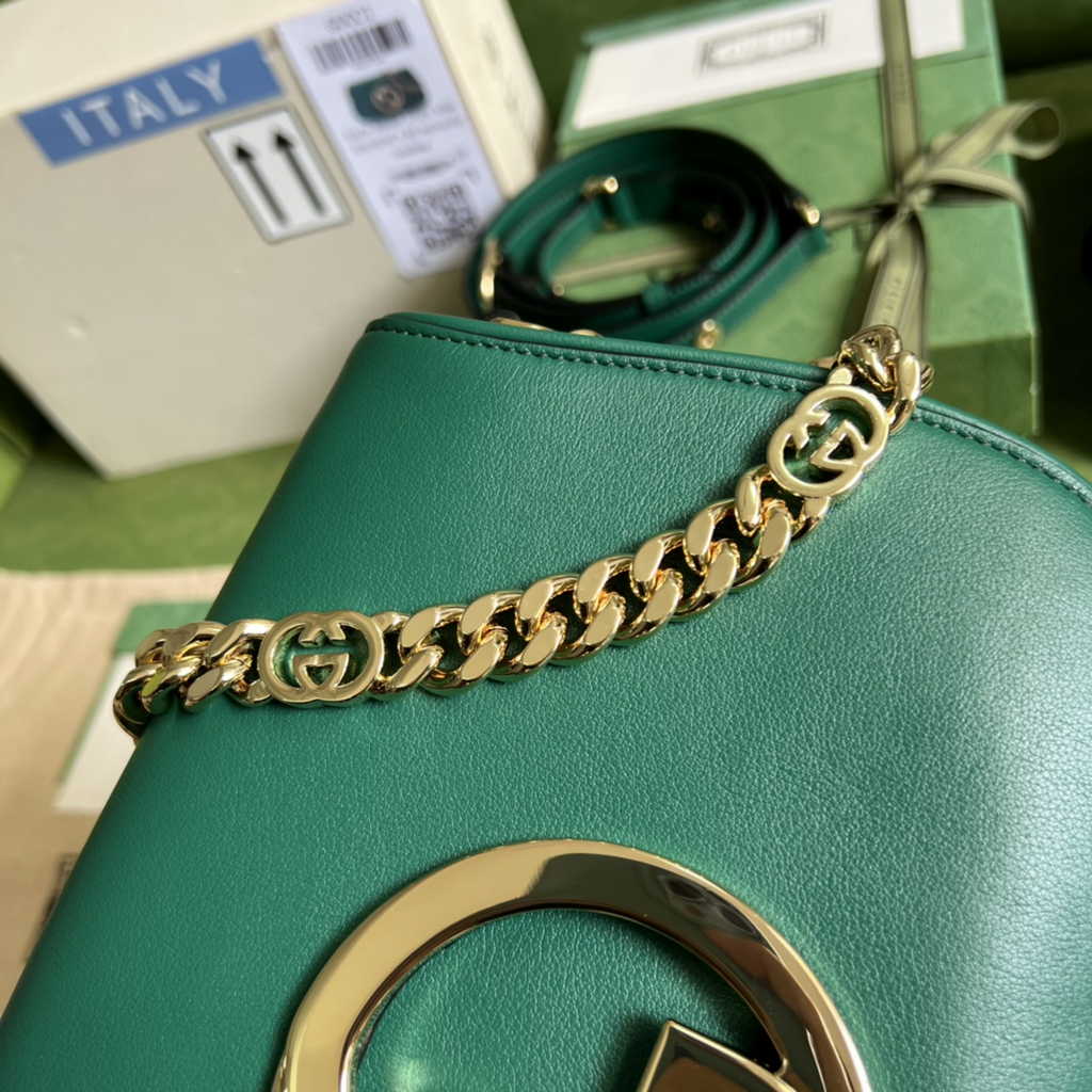 Gucci 699268 Blondie shoulder bag green leather
