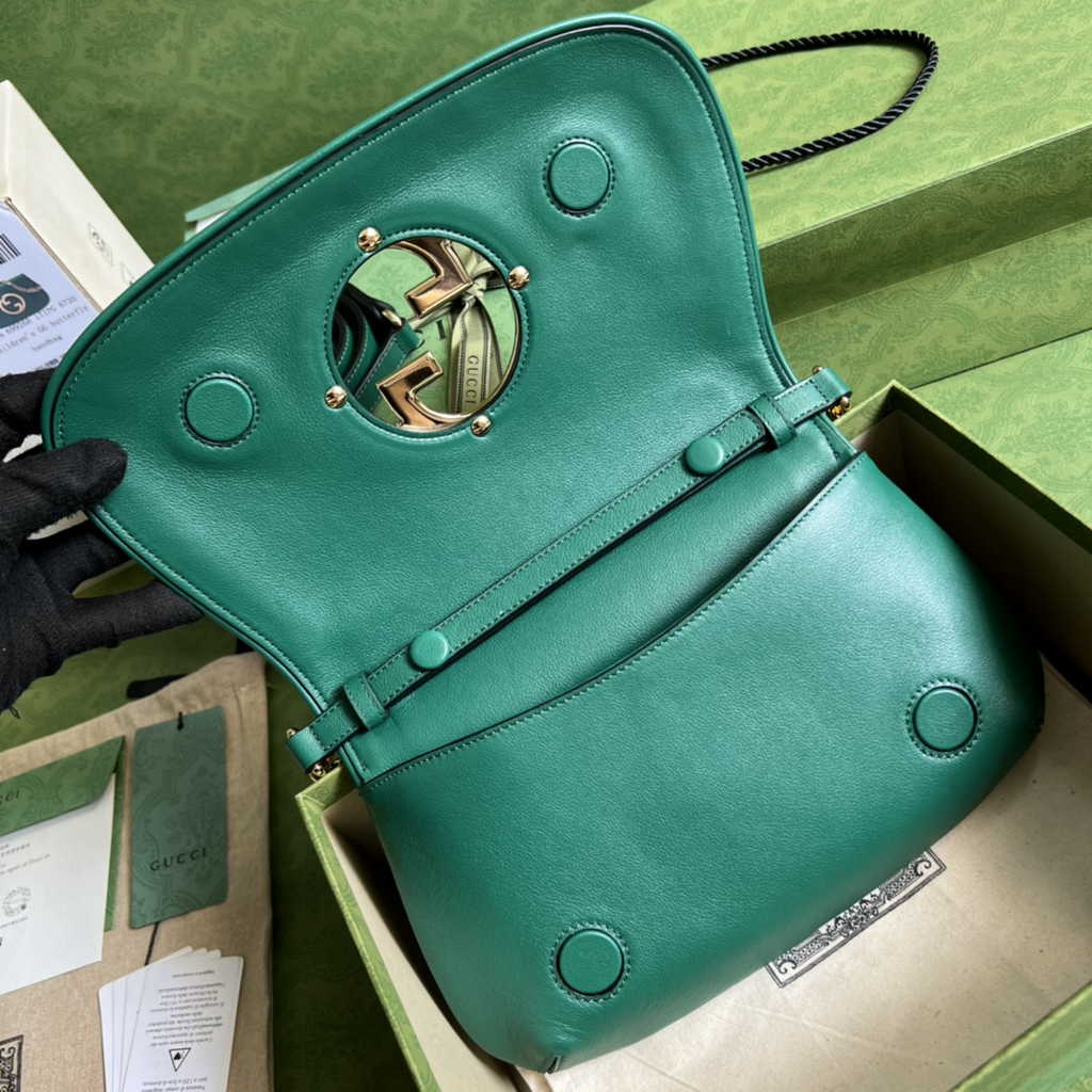 Gucci 699268 Blondie shoulder bag green leather