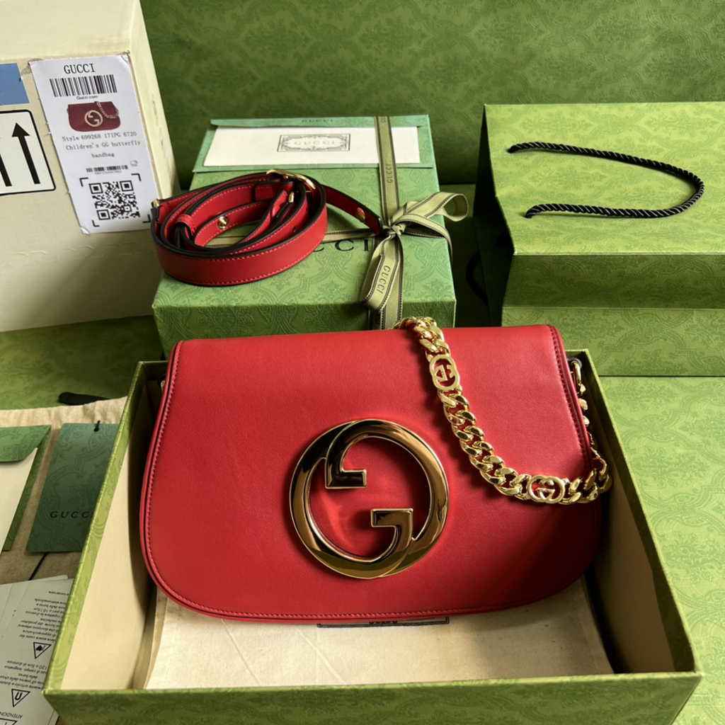 Gucci 699268 Blondie shoulder bag red leather