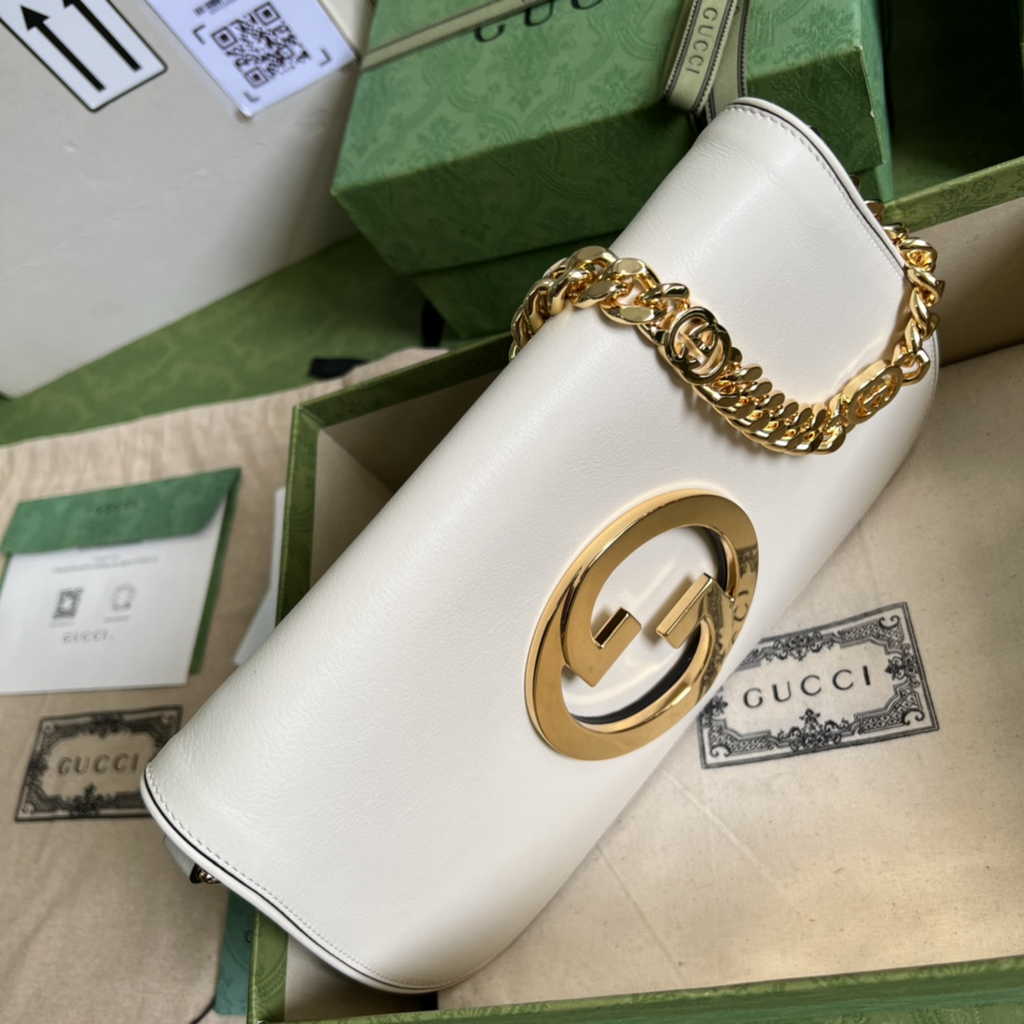 Gucci 699268 Blondie shoulder bag beige leather