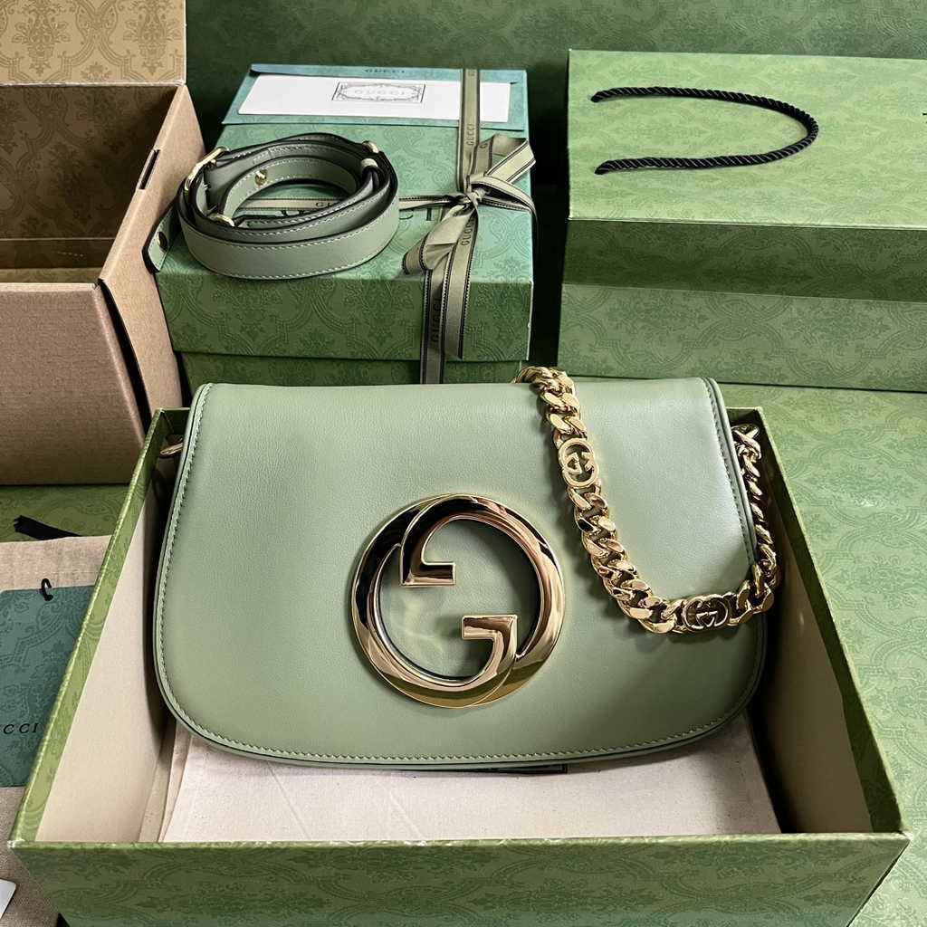 Gucci 699268 Blondie shoulder bag light green leather