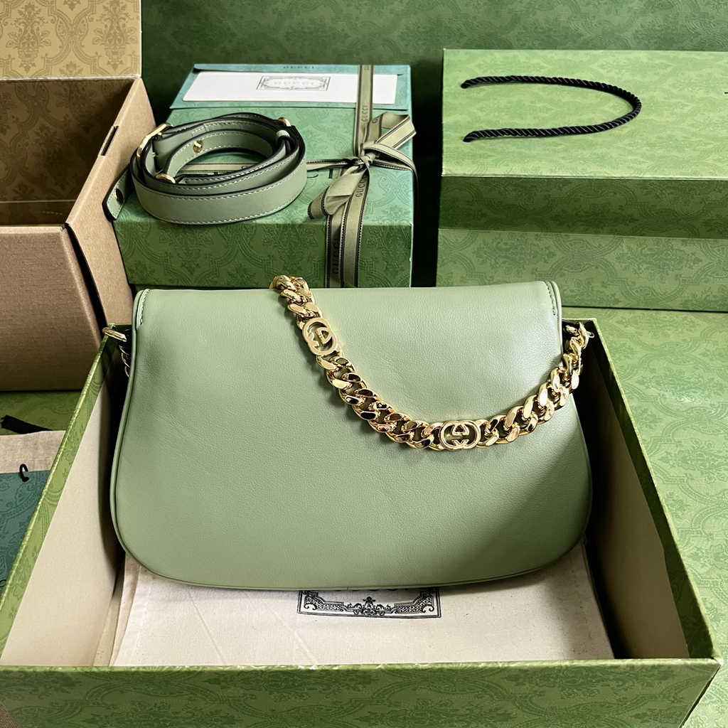 Gucci 699268 Blondie shoulder bag light green leather