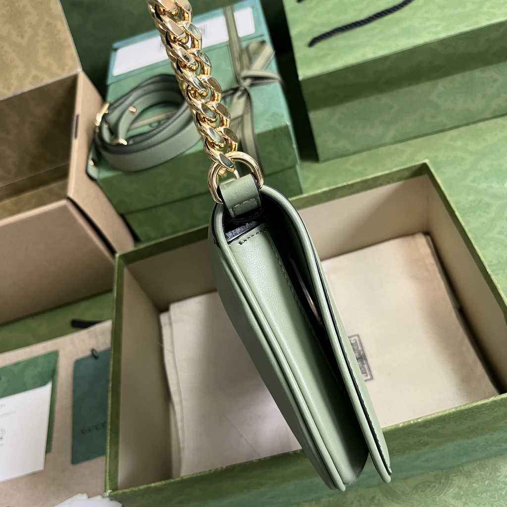Gucci 699268 Blondie shoulder bag light green leather