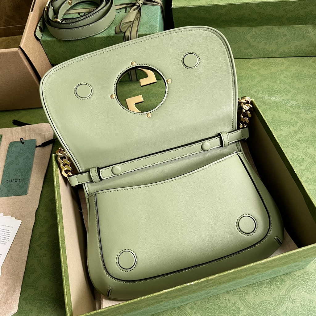 Gucci 699268 Blondie shoulder bag light green leather