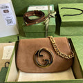 Gucci 699268 Blondie shoulder bag tan leather Nubuck