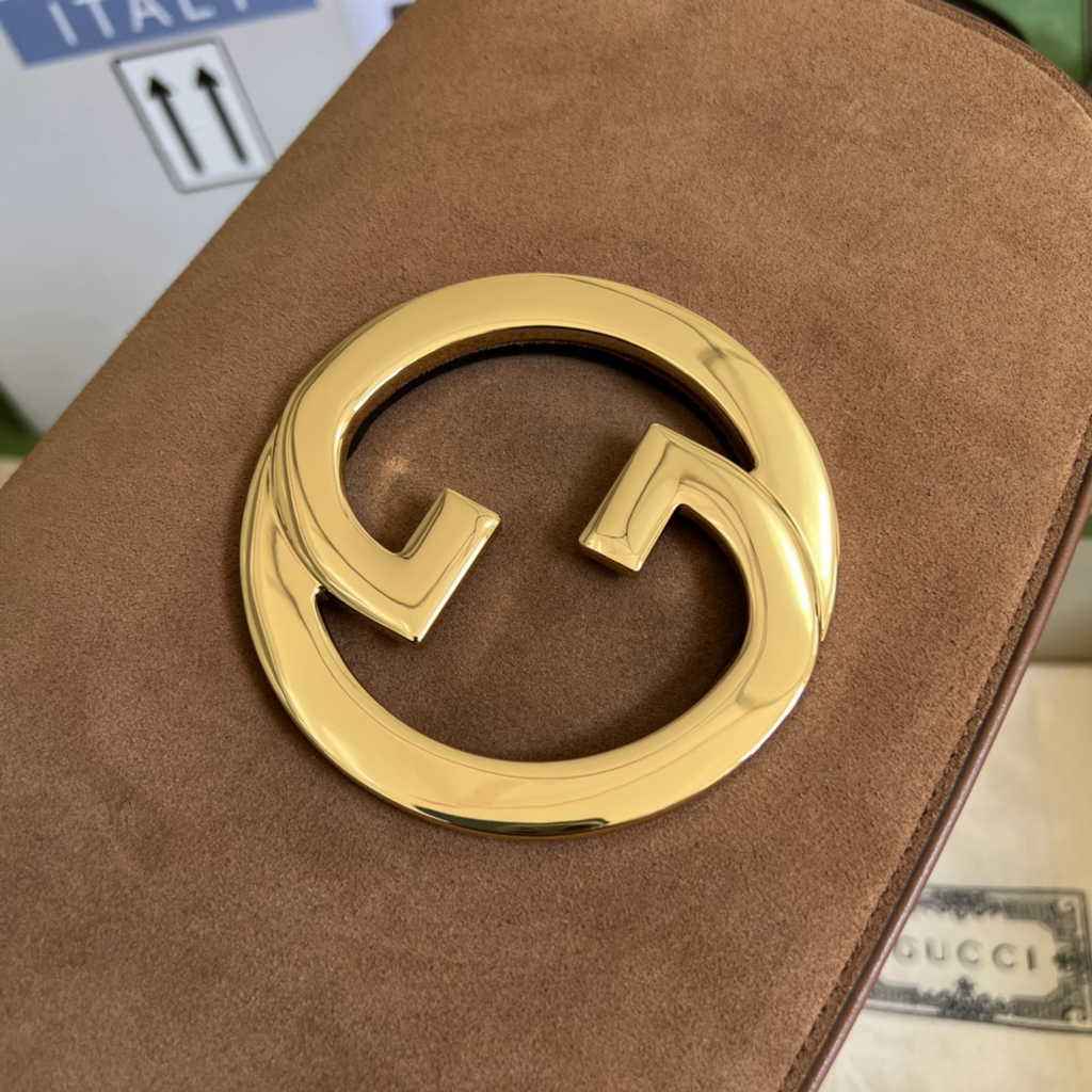 Gucci 699268 Blondie shoulder bag tan leather Nubuck