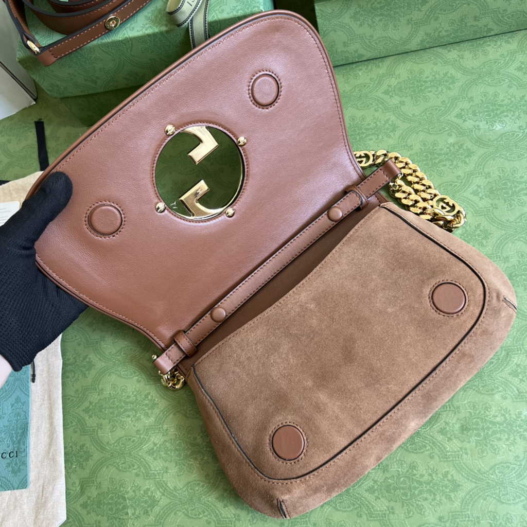 Gucci 699268 Blondie shoulder bag tan leather Nubuck