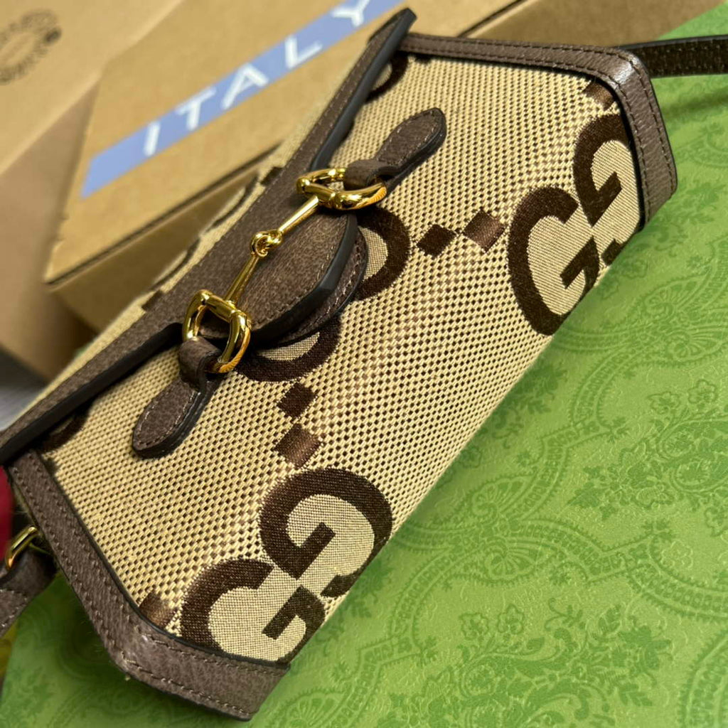 Gucci ‎699296 Horsebit 1955 mini bag brown GG Supreme