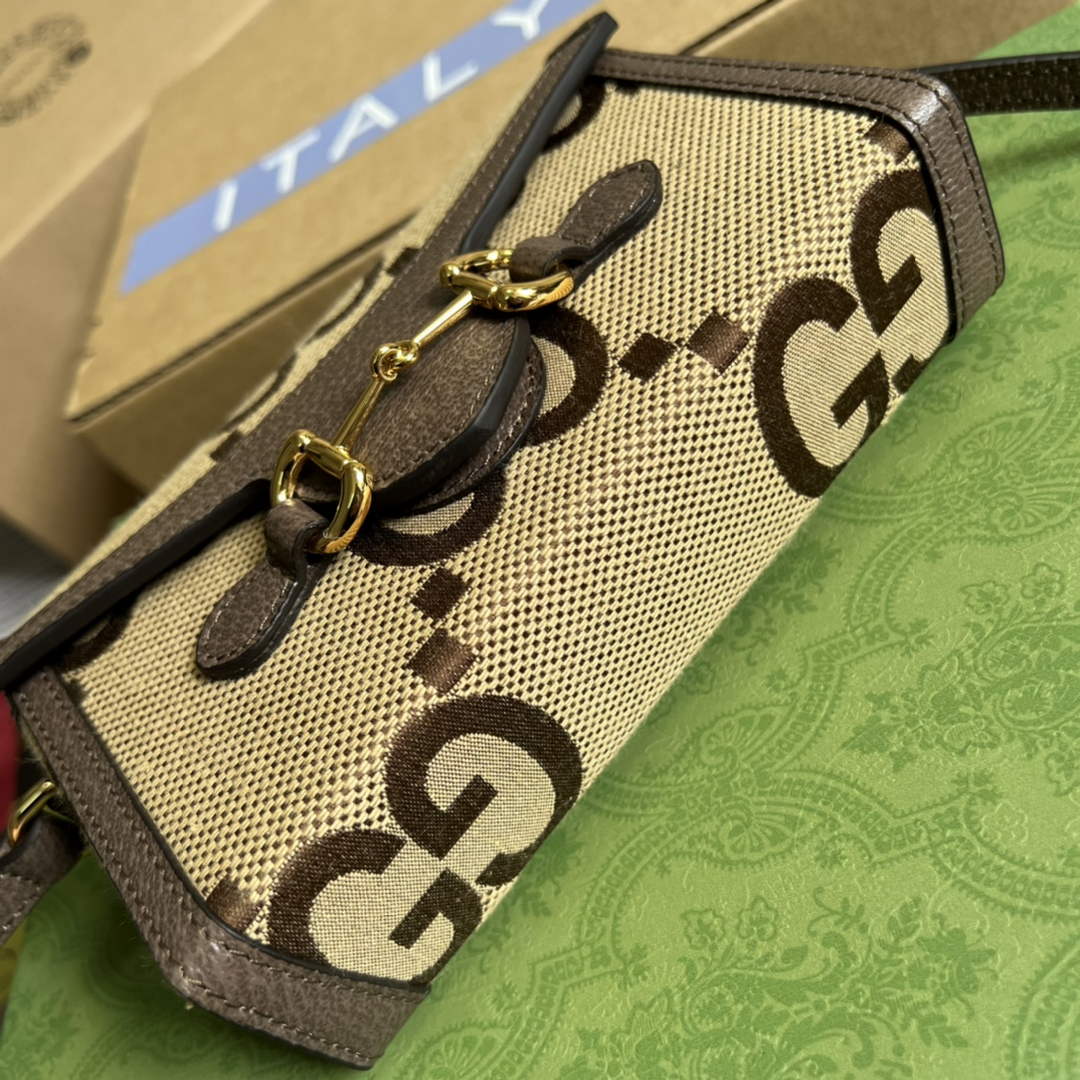 Gucci ‎699296 Horsebit 1955 mini bag brown GG Supreme