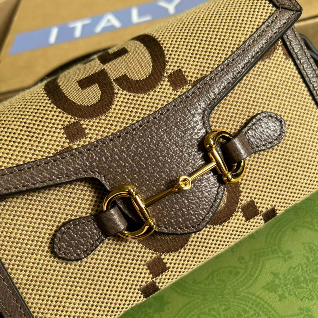 Gucci ‎699296 Horsebit 1955 mini bag brown GG Supreme