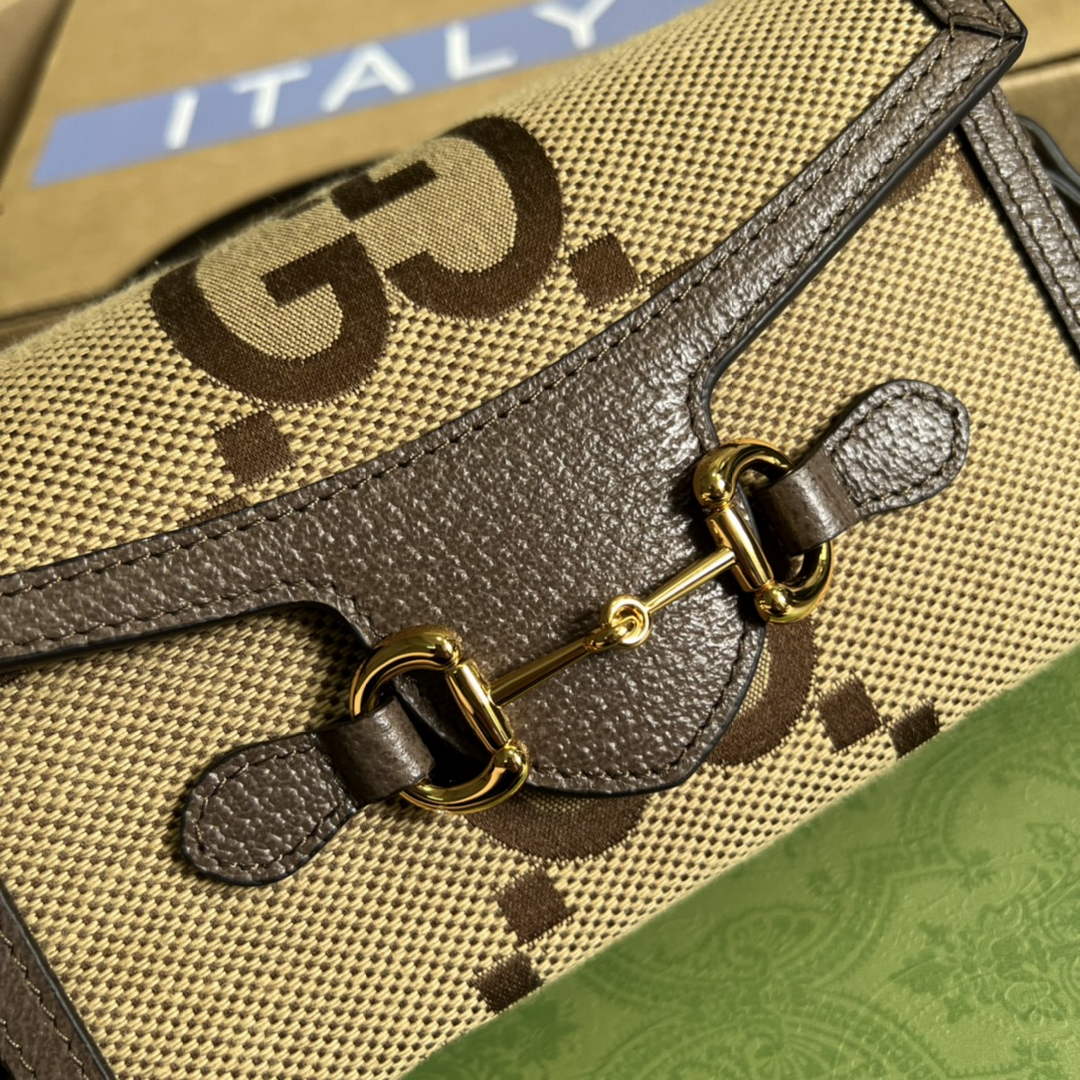 Gucci ‎699296 Horsebit 1955 mini bag brown GG Supreme