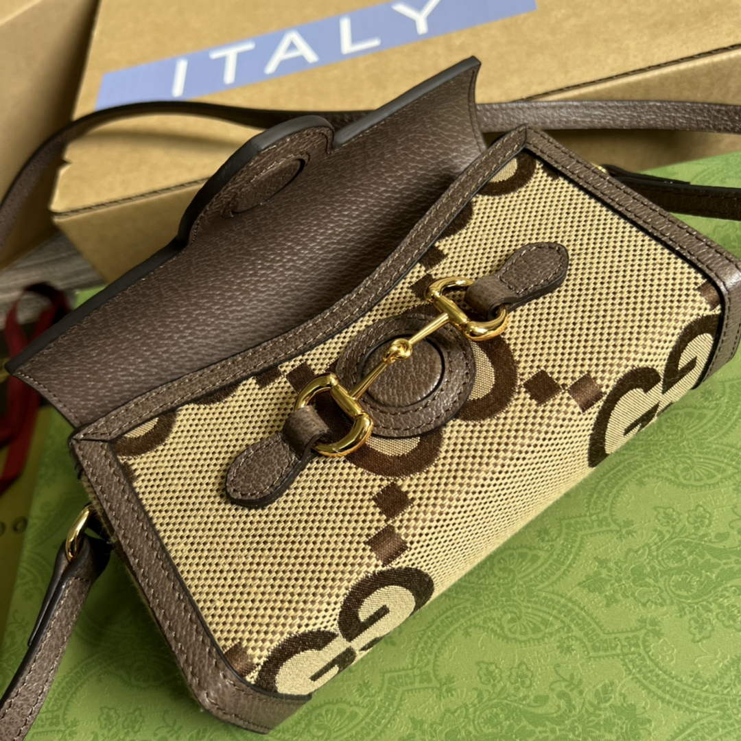 Gucci ‎699296 Horsebit 1955 mini bag brown GG Supreme