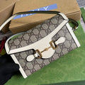 Gucci ‎699296 Horsebit 1955 mini bag white GG Supreme canvas