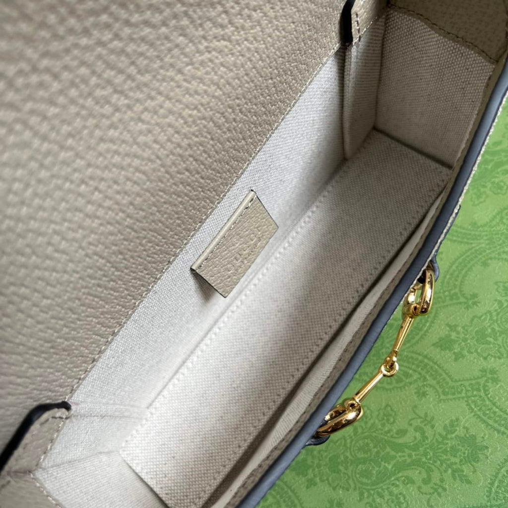 Gucci ‎699296 Horsebit 1955 mini bag white GG Supreme