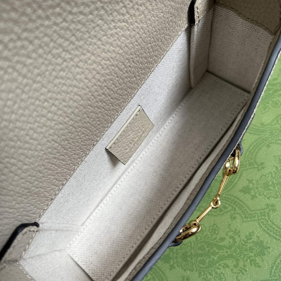 Gucci ‎699296 Horsebit 1955 mini bag white GG Supreme