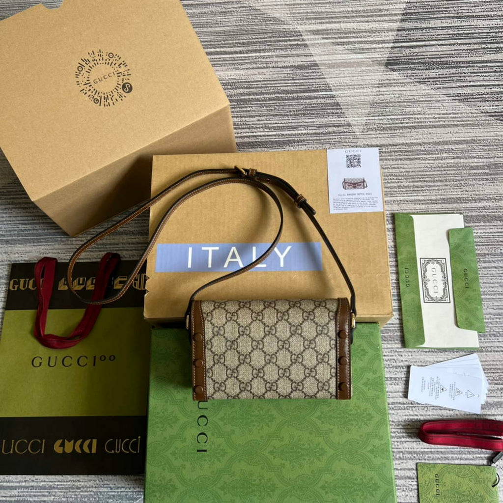 Gucci ‎699296 Horsebit 1955 mini bag Beige GG Supreme