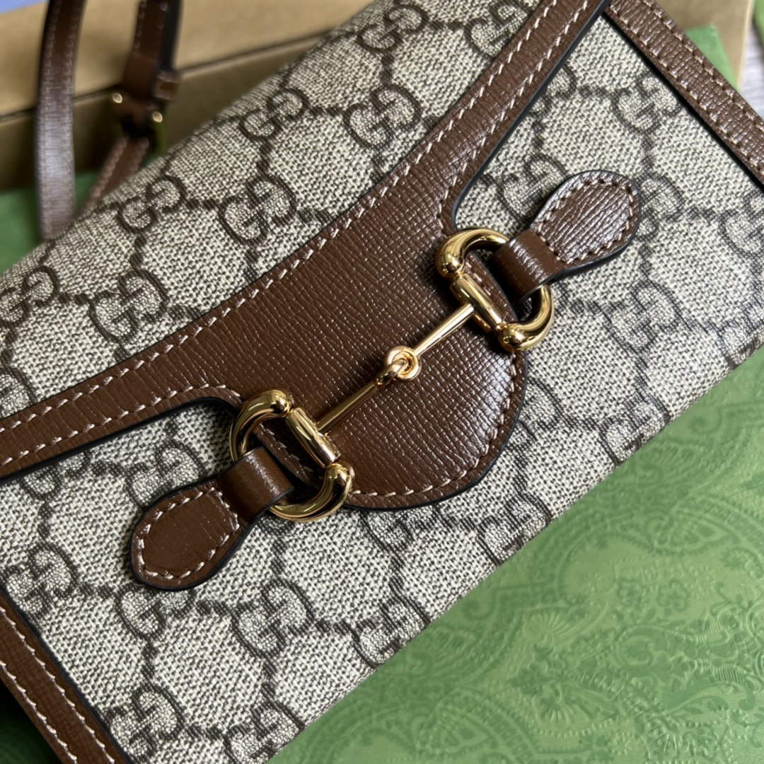 Gucci ‎699296 Horsebit 1955 mini bag Beige GG Supreme
