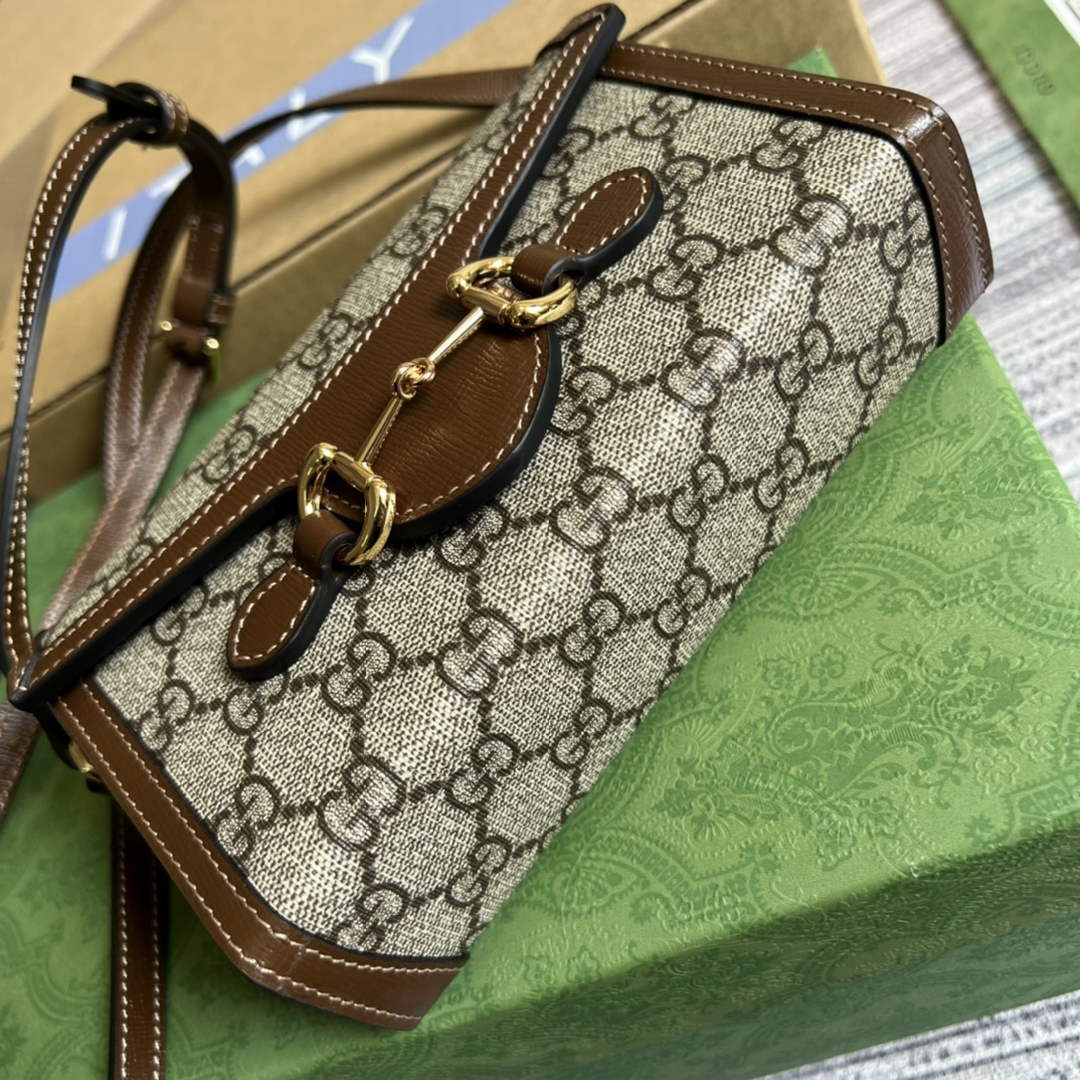 Gucci ‎699296 Horsebit 1955 mini bag Beige GG Supreme
