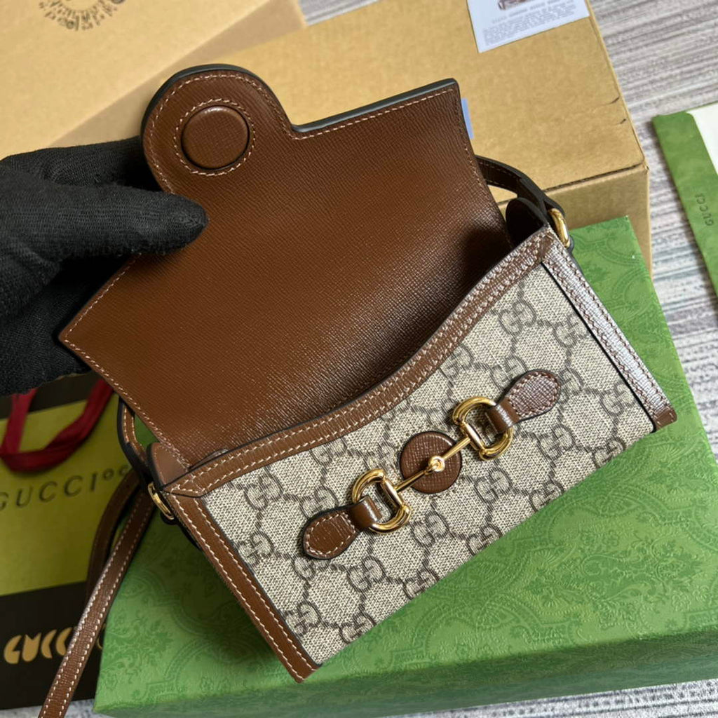 Gucci ‎699296 Horsebit 1955 mini bag Beige GG Supreme