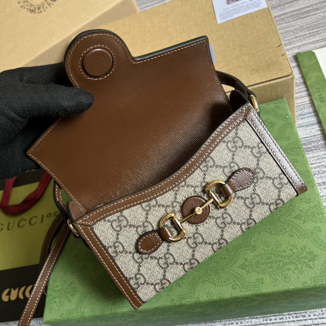 Gucci ‎699296 Horsebit 1955 mini bag Beige GG Supreme