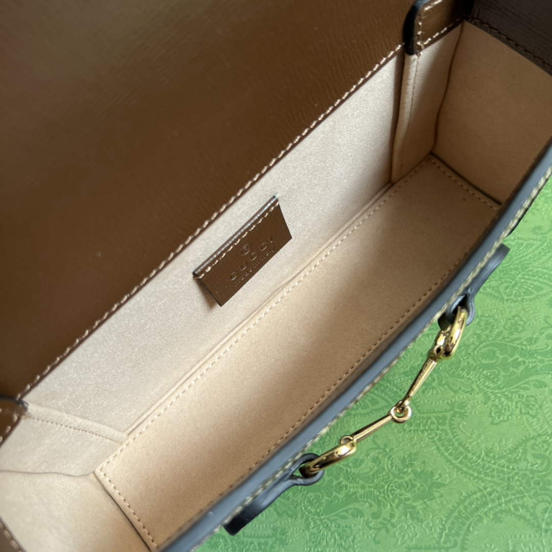 Gucci ‎699296 Horsebit 1955 mini bag Beige GG Supreme
