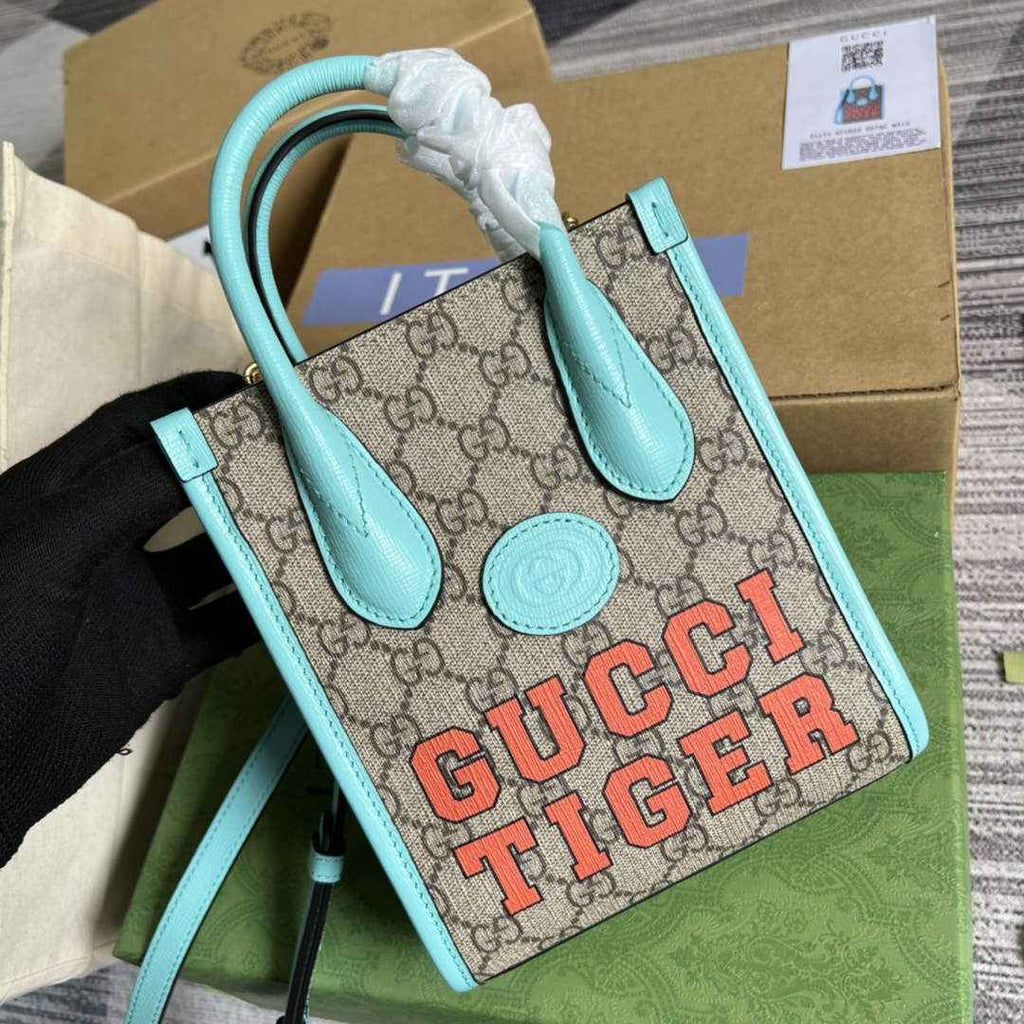 Gucci ‎‎‎699406 Jumbo GG mini tote bag blue