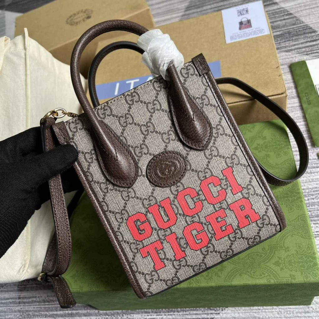 Gucci ‎‎‎699406 Jumbo GG mini tote bag brown leather